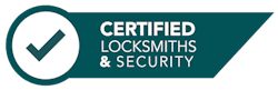 Certified Locksmiths and Security   Logo Tag 250